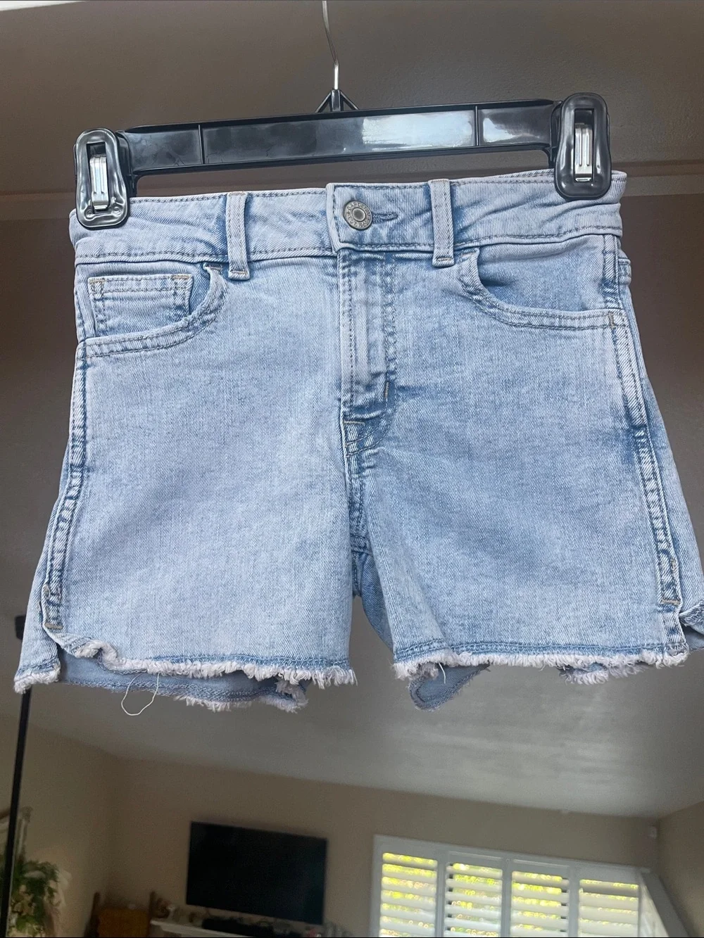 GAP Light Blue Denim Frayed Hem Kids Shorts